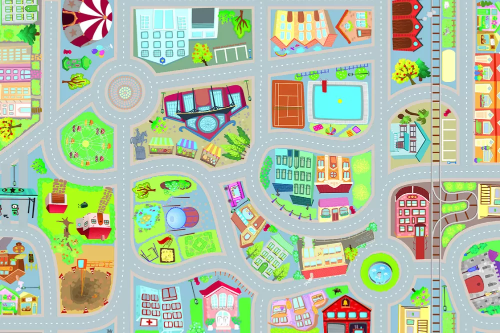 Speelmat City Roll Over Junior 100 X 150 Cm Pvc^ACHOKA Online
