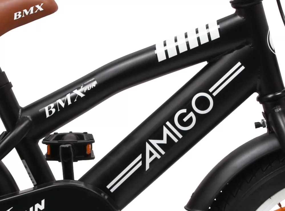 Bmx Fun-S125 14 Inch 21 Cm Jongens Terugtraprem Matzwart^AMIGO Discount