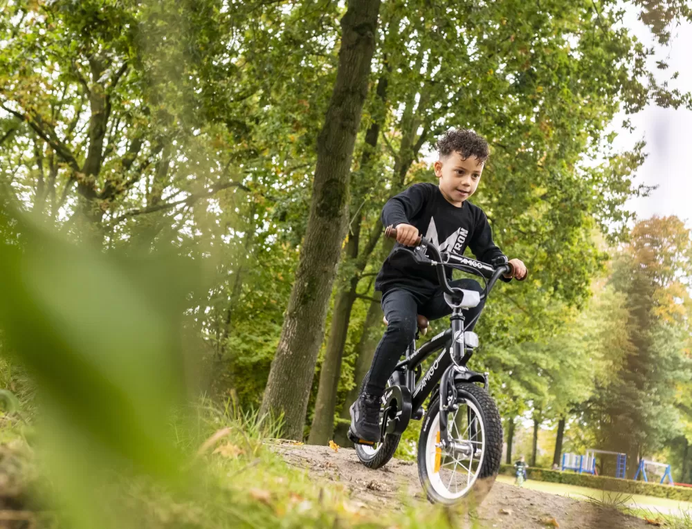 Bmx Fun-S28 16 Inch 28 Cm Jongens Terugtraprem Groen/Matzwart^AMIGO Store