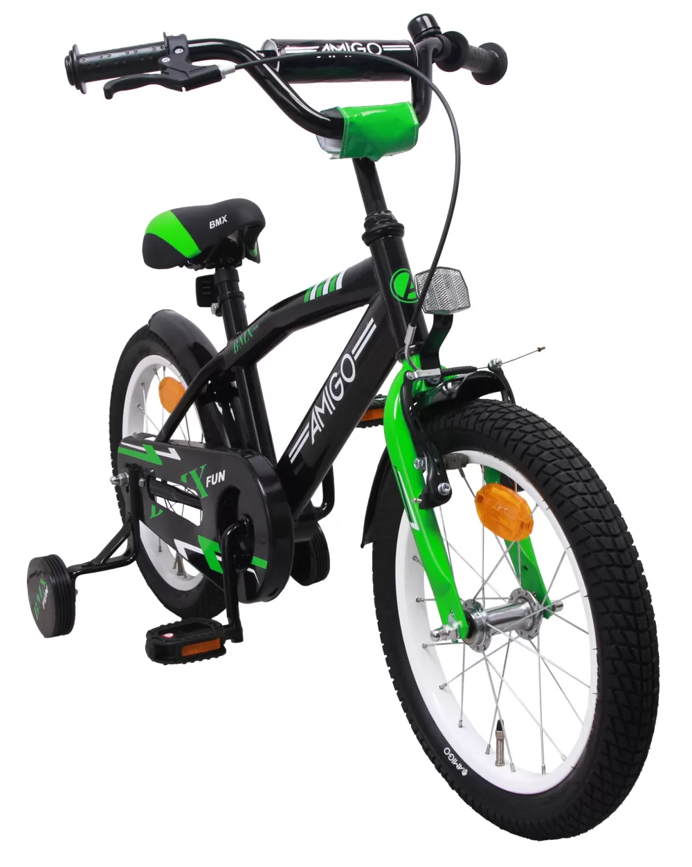 Bmx Fun-S28 16 Inch 28 Cm Jongens Terugtraprem Groen/Matzwart^AMIGO Store