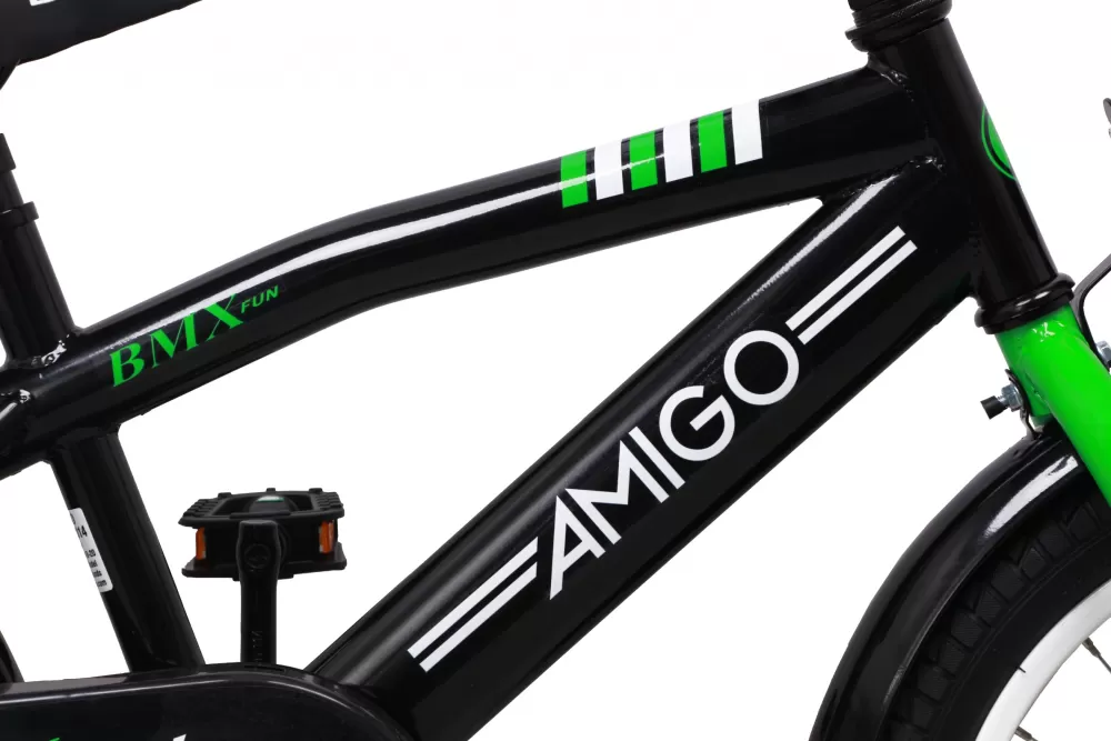 Bmx Fun-S28 16 Inch 28 Cm Jongens Terugtraprem Groen/Matzwart^AMIGO Store
