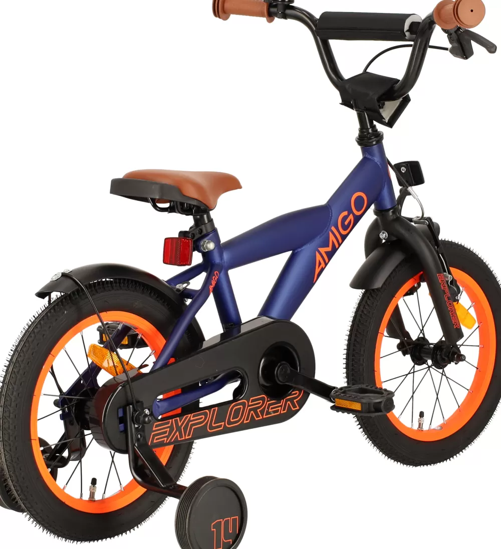 Explorer 14 Inch 21,5 Cm Jongens Terugtraprem Blauw/Oranje^AMIGO Clearance