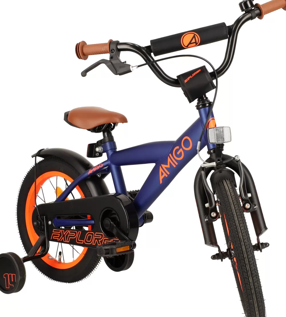Explorer 14 Inch 21,5 Cm Jongens Terugtraprem Blauw/Oranje^AMIGO Clearance