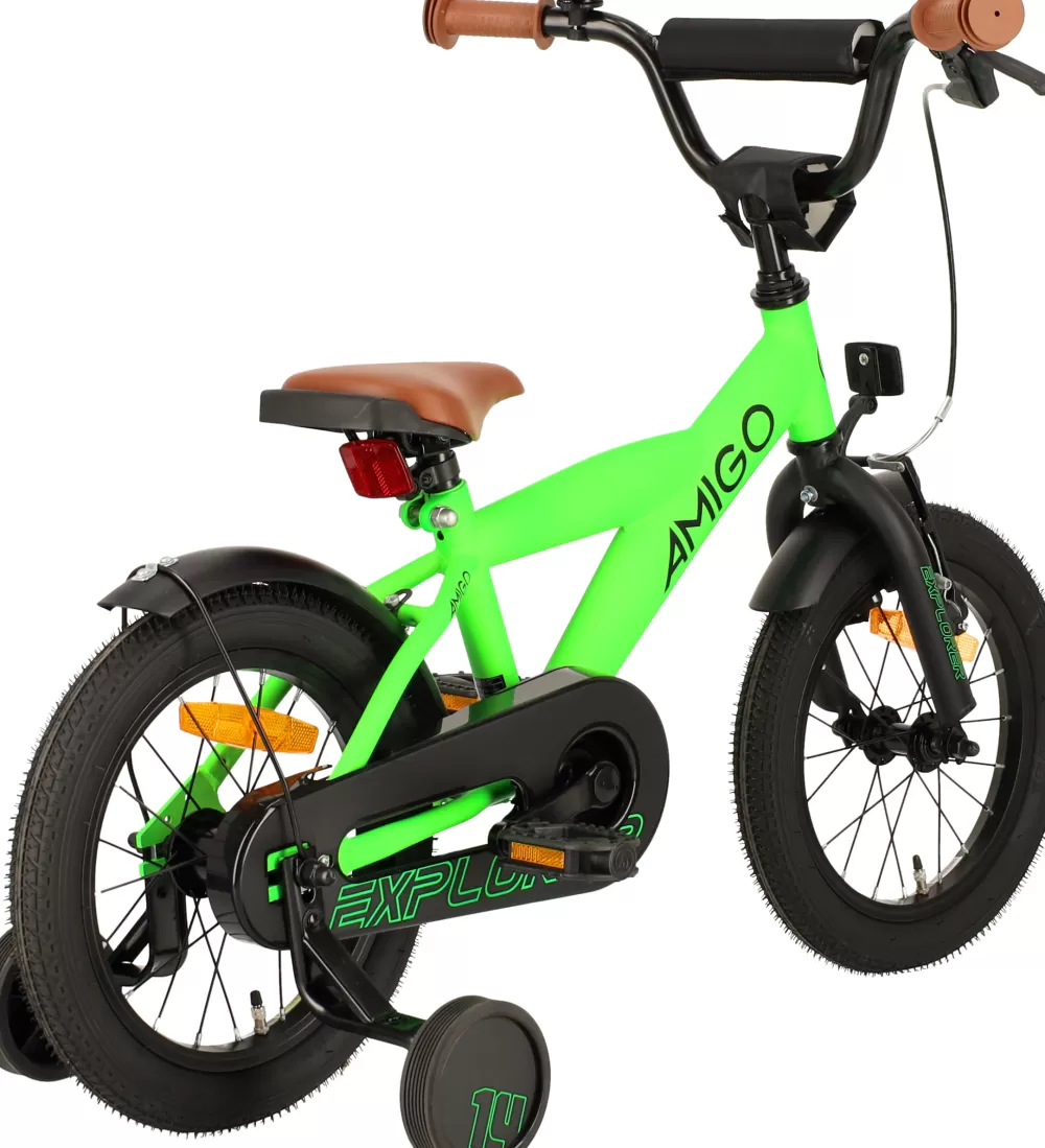 Explorer 14 Inch 21,5 Cm Jongens Terugtraprem Groen/Zwart^AMIGO Best