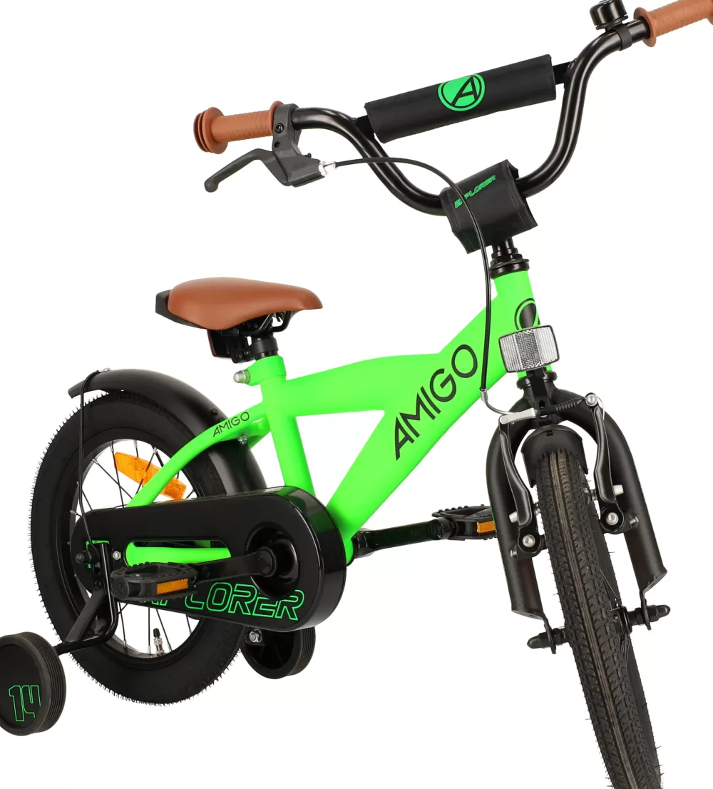 Explorer 14 Inch 21,5 Cm Jongens Terugtraprem Groen/Zwart^AMIGO Best