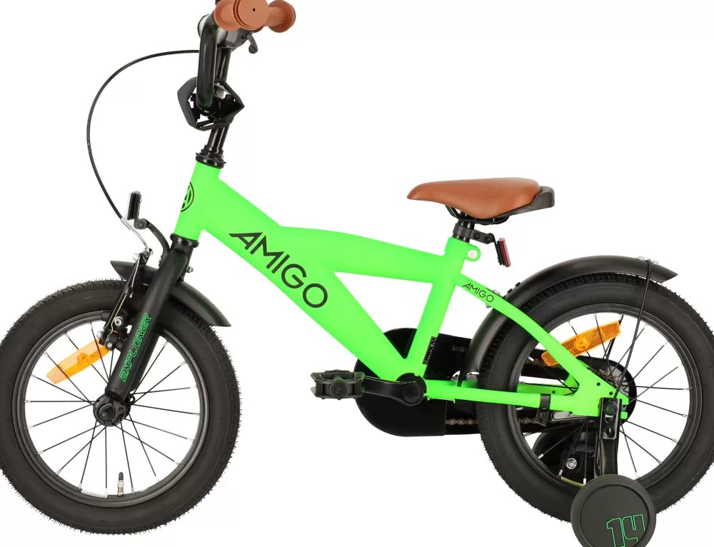 Explorer 14 Inch 21,5 Cm Jongens Terugtraprem Groen/Zwart^AMIGO Best