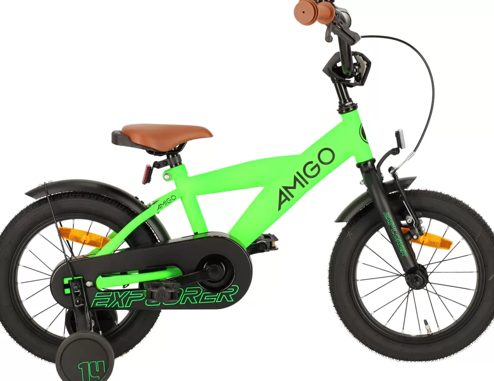 Explorer 14 Inch 21,5 Cm Jongens Terugtraprem Groen/Zwart^AMIGO Best