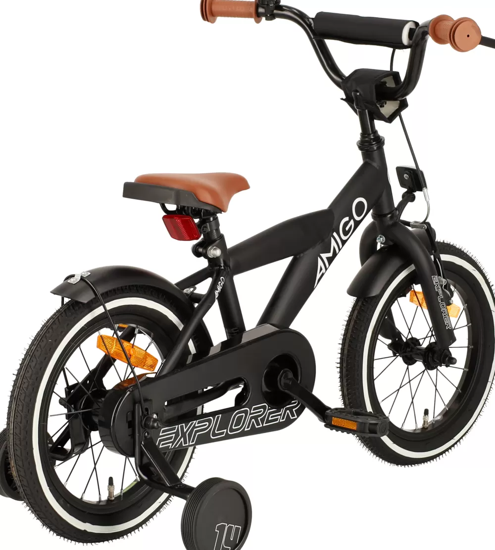Explorer 14 Inch 21,5 Cm Jongens Terugtraprem Zwart/Wit^AMIGO Discount