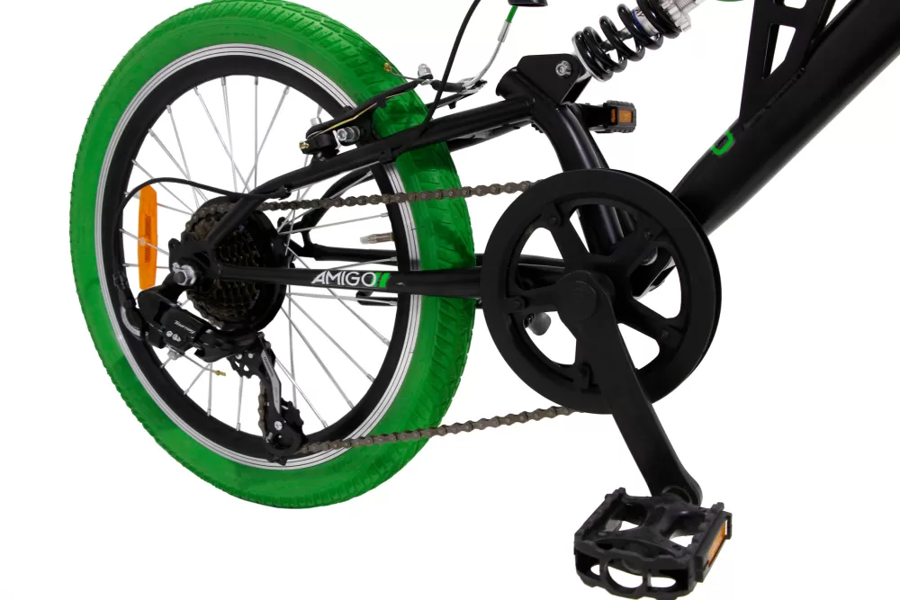 Fun Ride 20 Inch 33 Cm Junior 7V V-Brakes Zwart/Groen^AMIGO Store