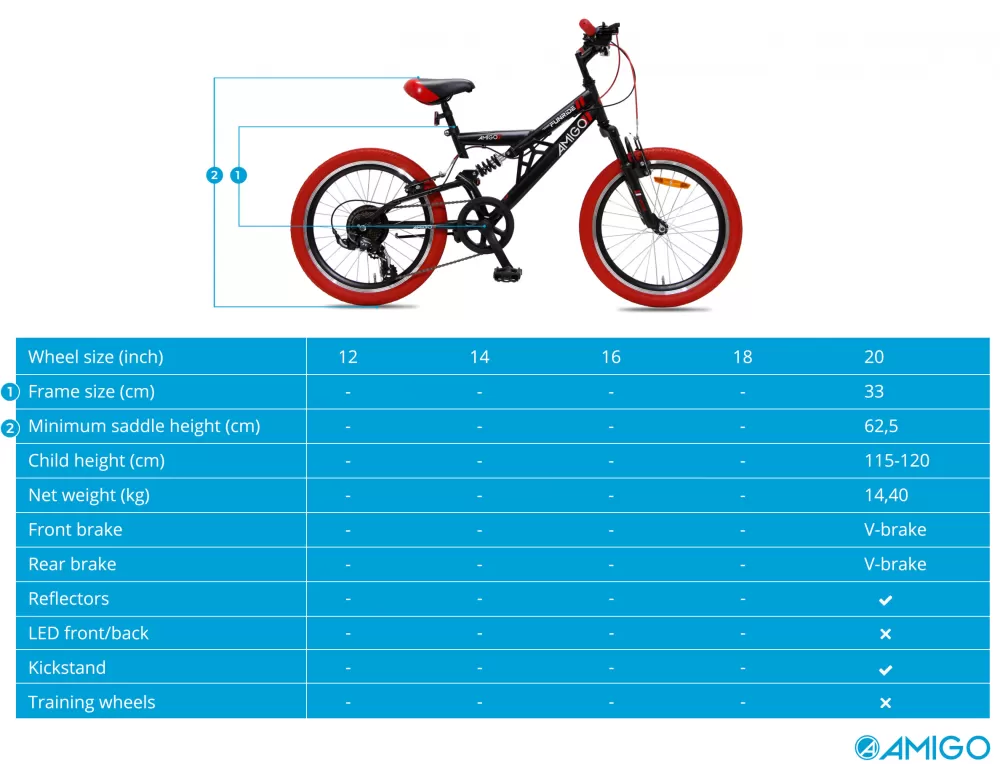 Fun Ride-S13 20 Inch 33 Cm Junior 7V V-Brakes Zwart/Rood^AMIGO Online