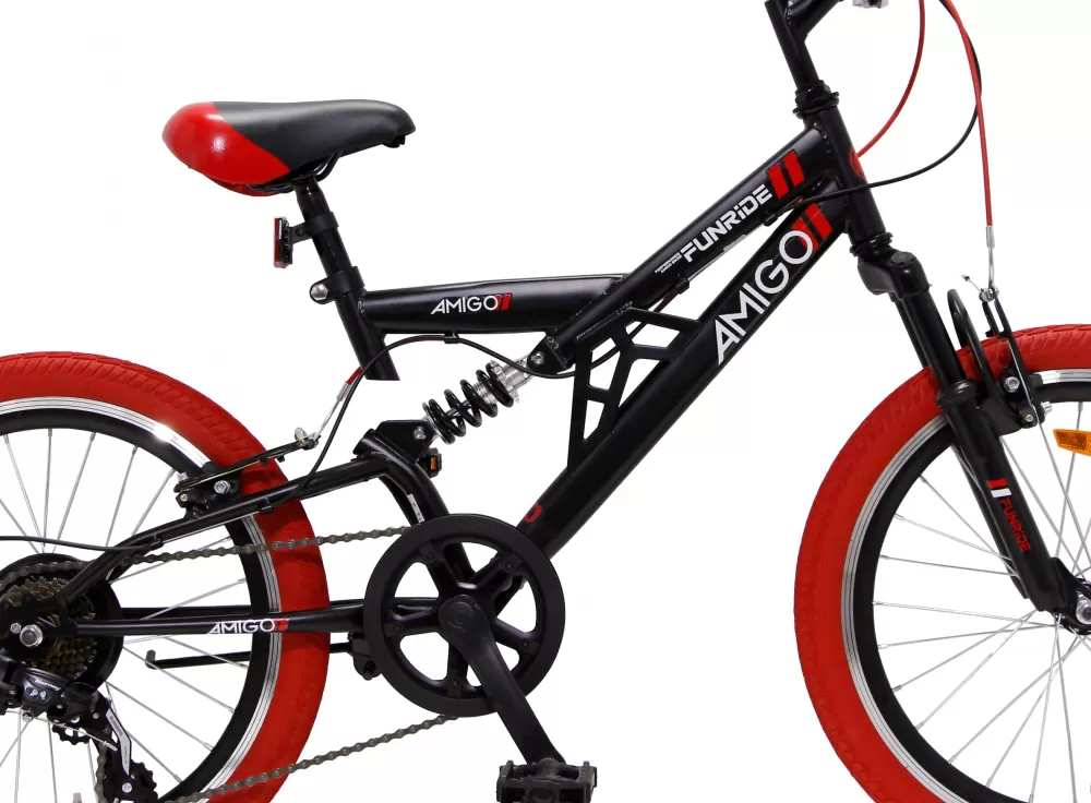 Fun Ride-S13 20 Inch 33 Cm Junior 7V V-Brakes Zwart/Rood^AMIGO Online