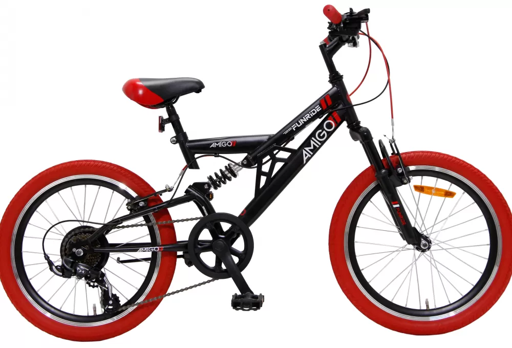 Fun Ride-S14 20 Inch 33 Cm Junior 7V V-Brakes Zwart/Rood^AMIGO Cheap