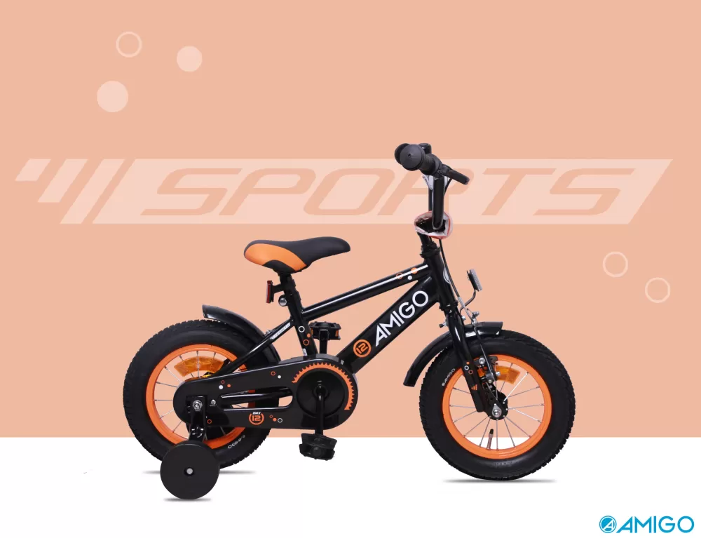 Sports 16 Inch 25,4 Cm Jongens Terugtraprem Zwart^AMIGO Clearance