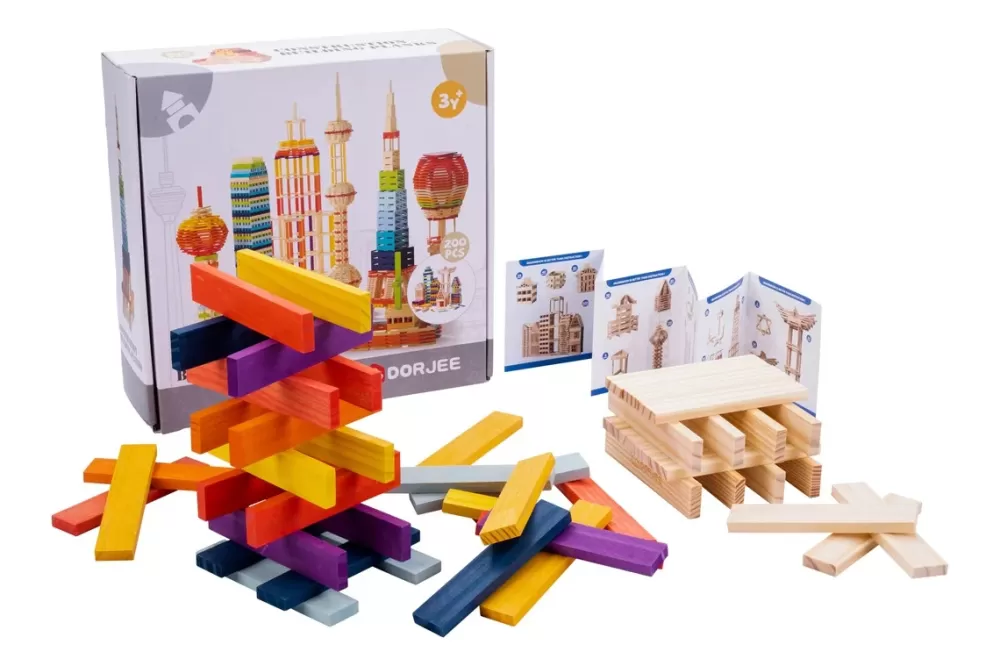 Bouwplankjes Set Van 200 Stuks Multicolor^Dorjee Sale