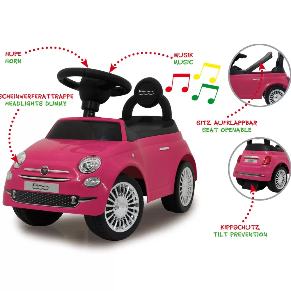 Loopauto Fiat500 60 X 27,5 X 38 Cm Roze^JAMARA Hot