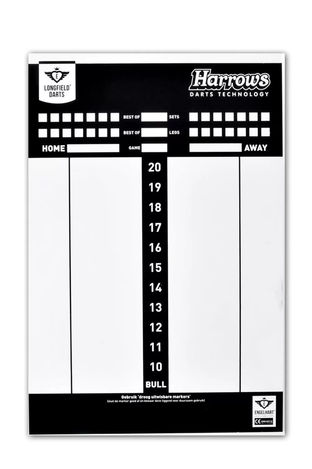 Scorebord Voor Darts Met Spelregelboekje 45X 30 Cm^Longfield Games Fashion