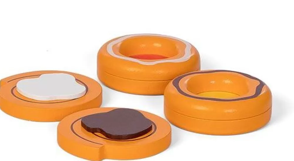 Deens Gebak Junior 6 Cm Hout Oranje/Bruin 4-Delig^Mamamemo Online