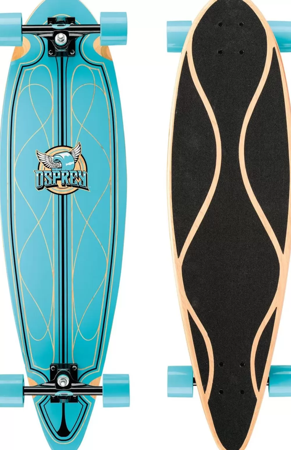 Longboard Helix 91 X 24 Cm Esdoorn Blauw/Zwart^Osprey Online