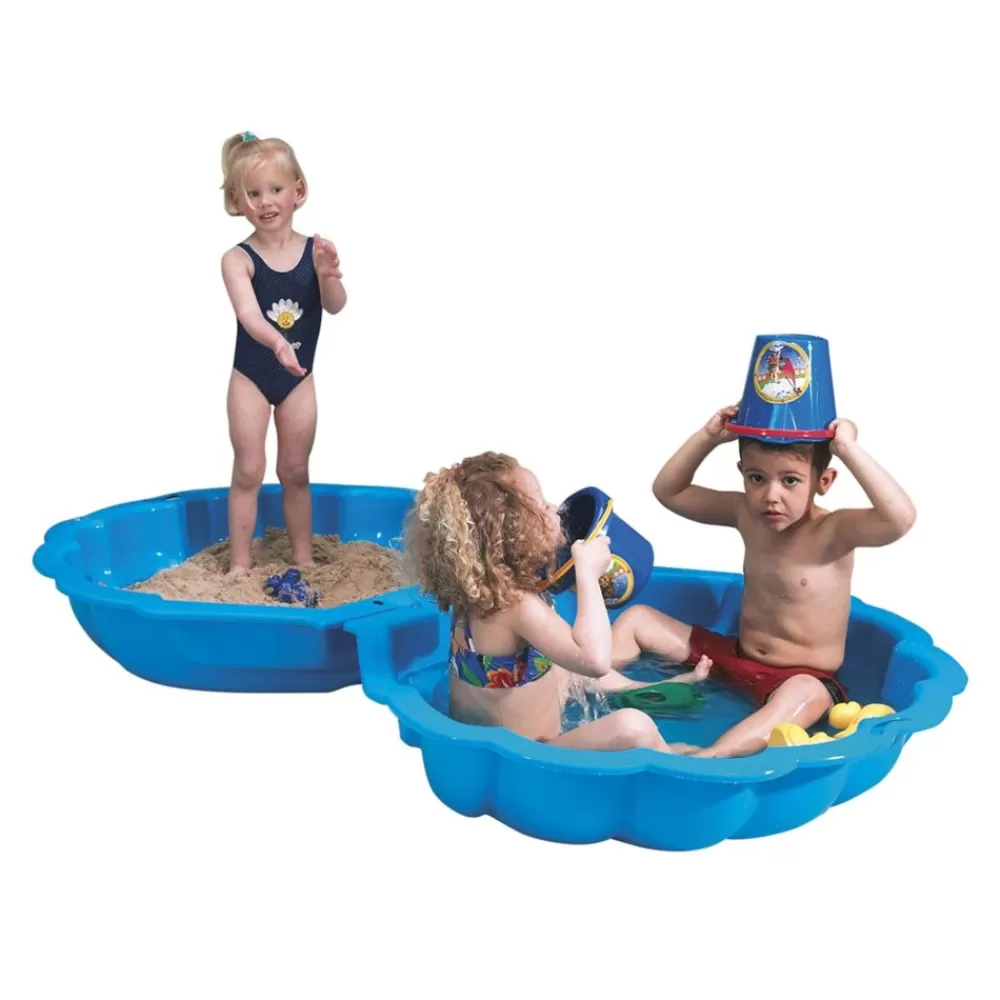 Zandbak Met Deksel Schelp 102 X 88 X 20 Cm Blauw^Paradiso Toys Shop