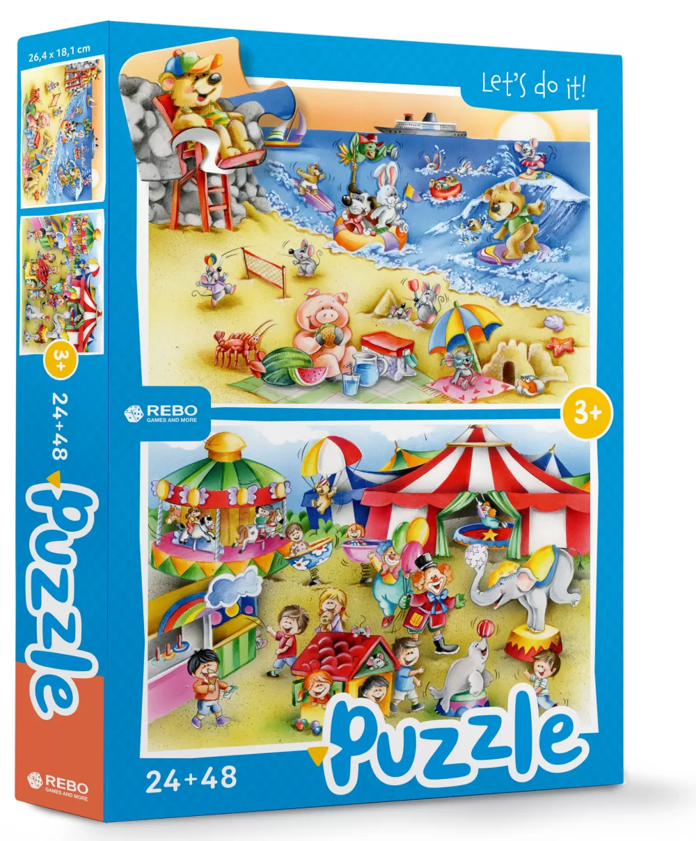 Legpuzzel Beach & Circus Junior 24/48 Stukjes^Rebo Productions Cheap