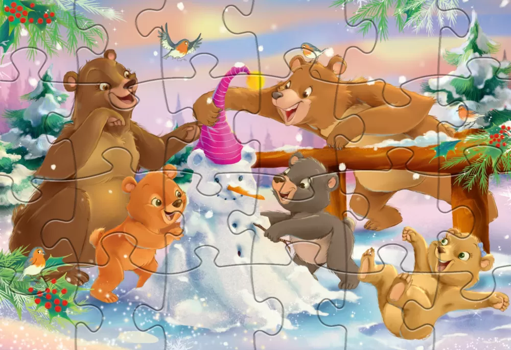 Legpuzzel Christmas Bears Junior 24/24 Stukjes^Rebo Productions Cheap