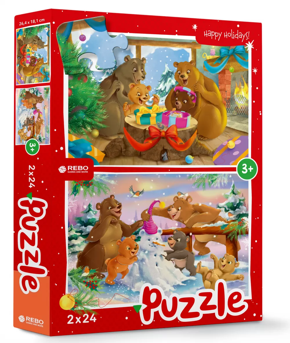 Legpuzzel Christmas Bears Junior 24/24 Stukjes^Rebo Productions Cheap
