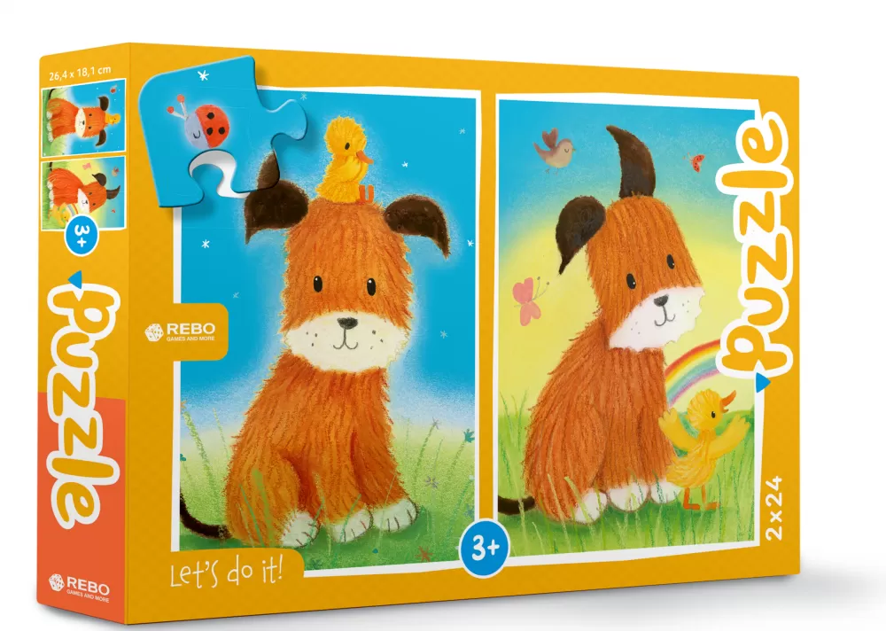Legpuzzel Hond & Eendje Junior 24/24 Stukjes^Rebo Productions Hot