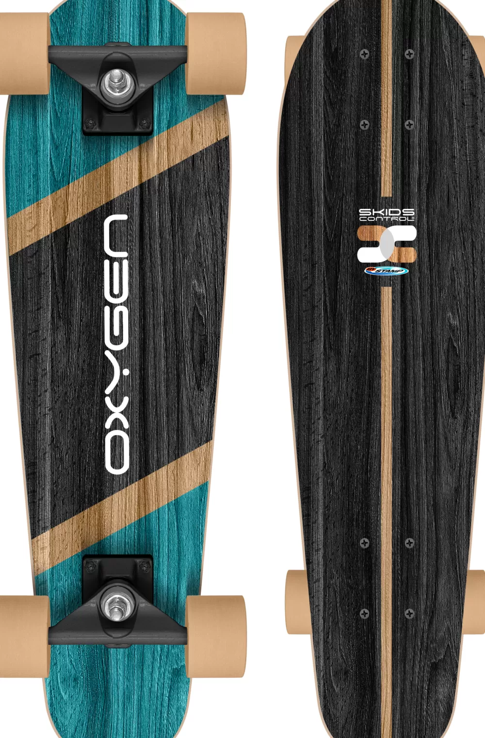 Oxygen Cruiser Skateboard 70 X 20 Cm Zwart/Beige^Skids Control Discount