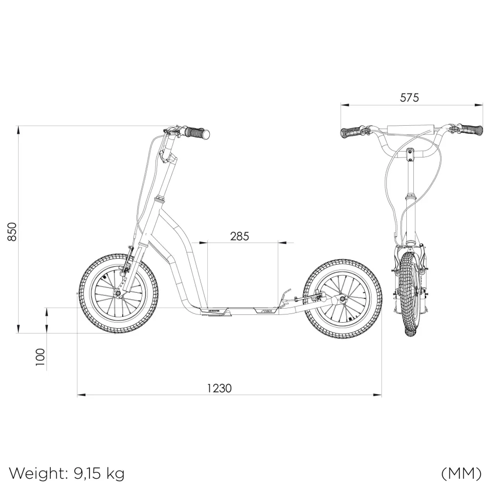 Air Scooter 12 Inch Autoped Step Zwart^Stiga Sports Shop