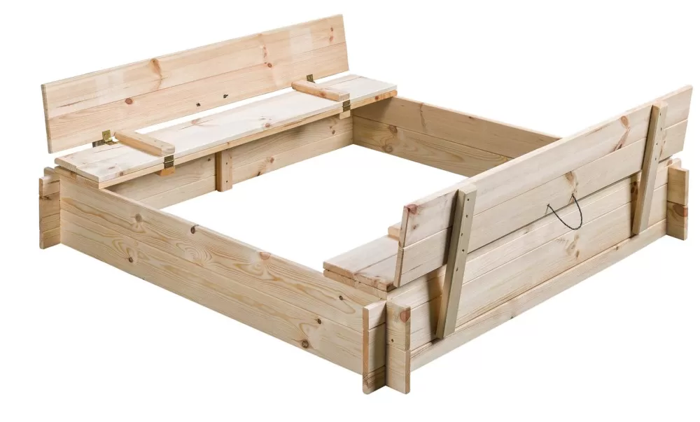 Zandbak Gucio 120 X 120 X 20 Cm Hout Blank^Swing King Flash Sale