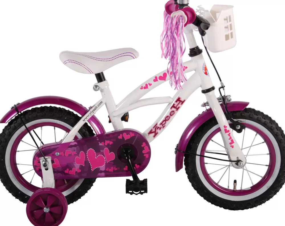 Heart Cruiser 12 Inch 23 Cm Meisjes Terugtraprem Wit/Paars^Volare Best