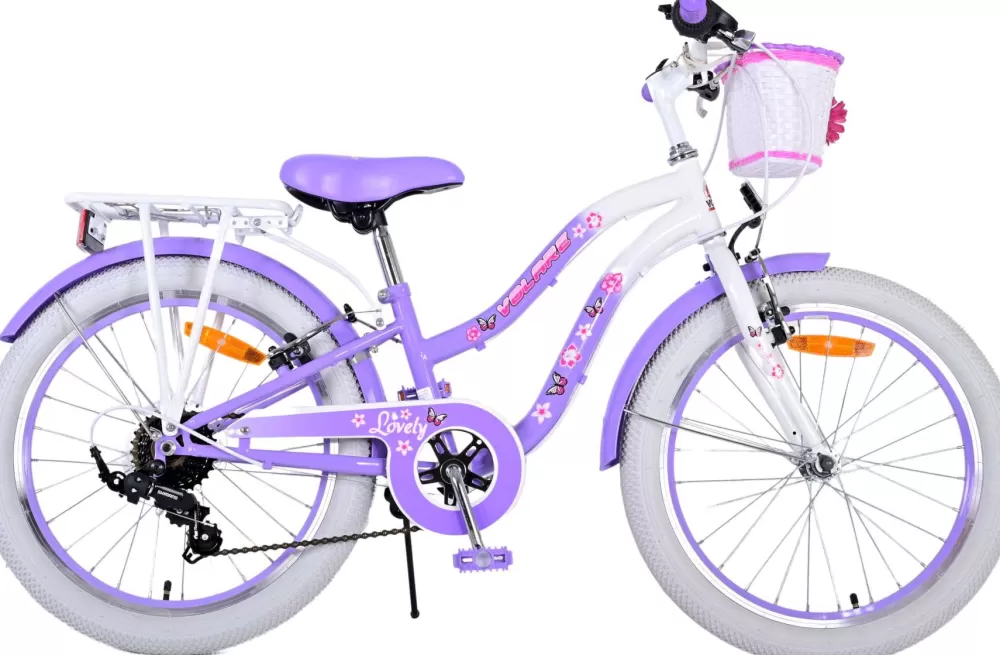 Lovely 20 Inch 27,5 Cm Meisjes 7V V-Brakes Paars/Wit^Volare New