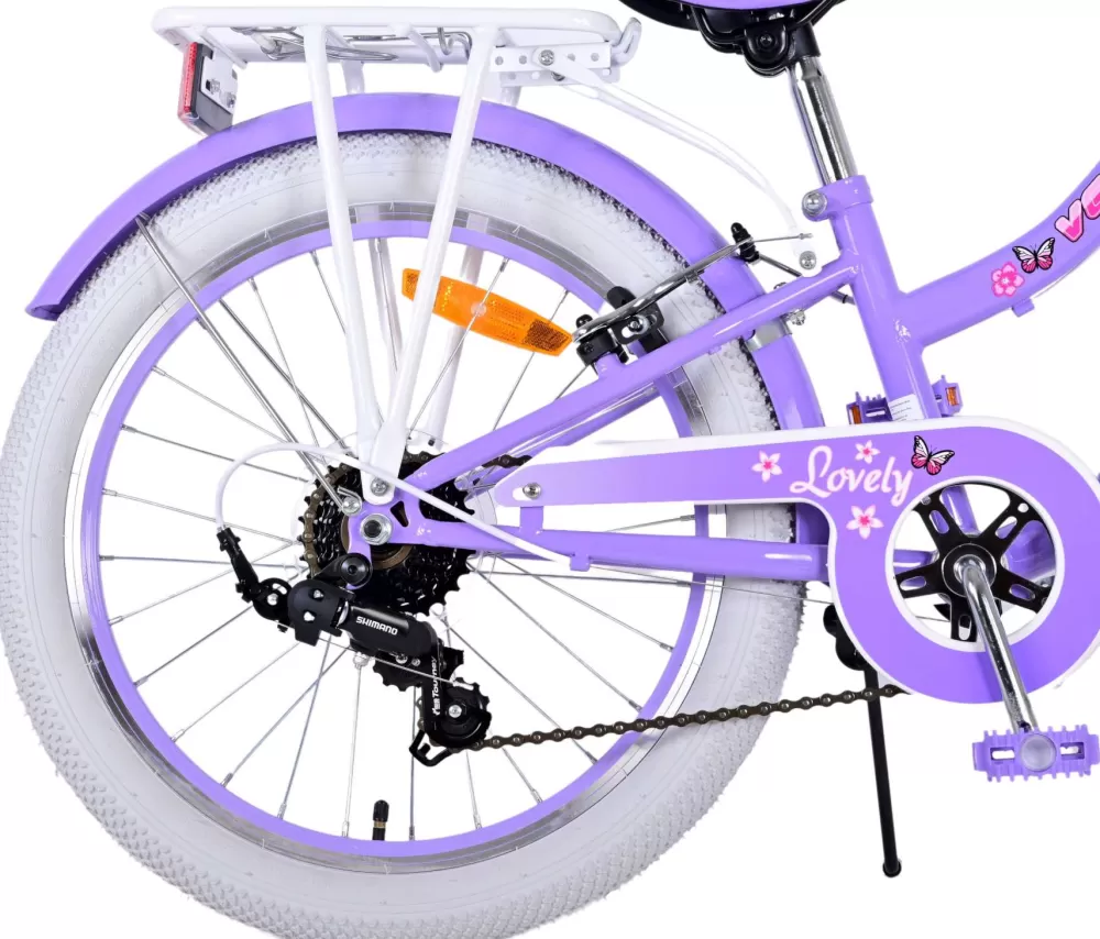 Lovely 20 Inch 27,5 Cm Meisjes 7V V-Brakes Paars/Wit^Volare New