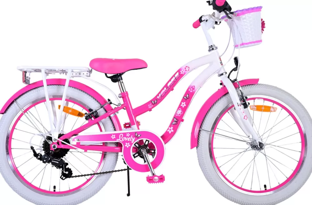 Lovely 20 Inch 27,5 Cm Meisjes 7V V-Brakes Roze/Wit^Volare Store
