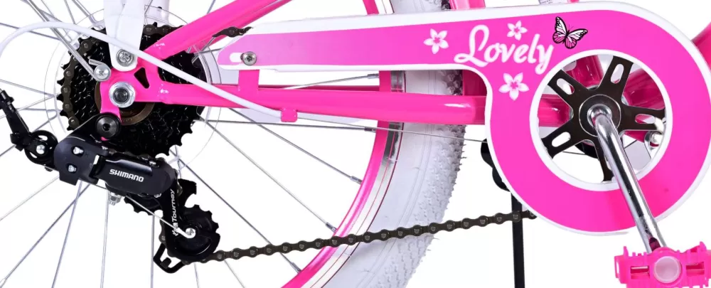 Lovely 20 Inch 27,5 Cm Meisjes 7V V-Brakes Roze/Wit^Volare Store