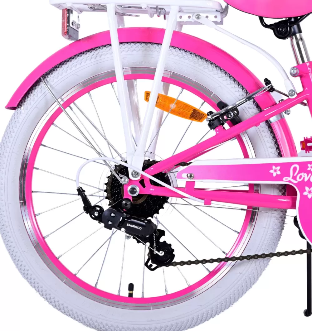 Lovely 20 Inch 27,5 Cm Meisjes 7V V-Brakes Roze/Wit^Volare Store