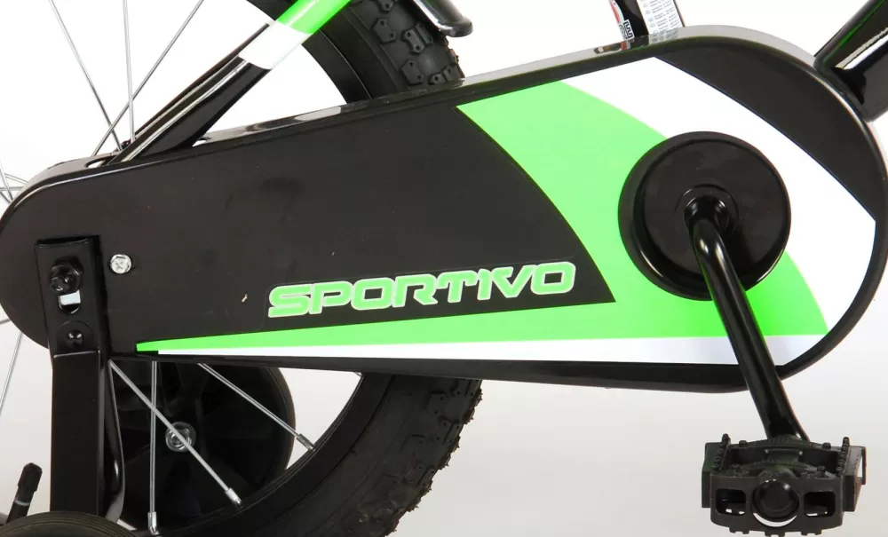 Sportivo 16 Inch 27,5 Cm Jongens Terugtraprem Groen/Zwart^Volare Outlet