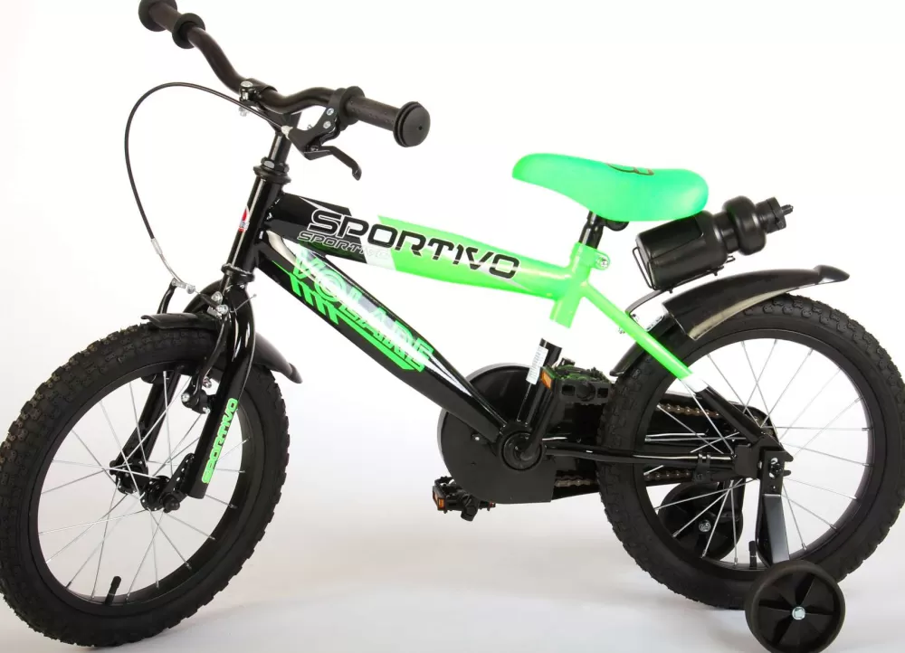 Sportivo 16 Inch 27,5 Cm Jongens Terugtraprem Groen/Zwart^Volare Outlet