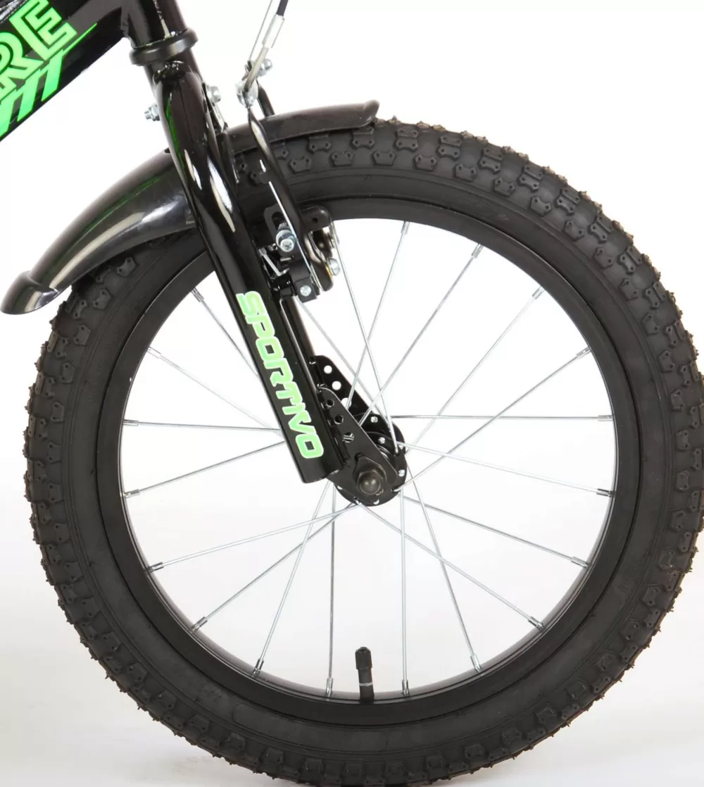 Sportivo 16 Inch 27,5 Cm Jongens Terugtraprem Groen/Zwart^Volare Outlet