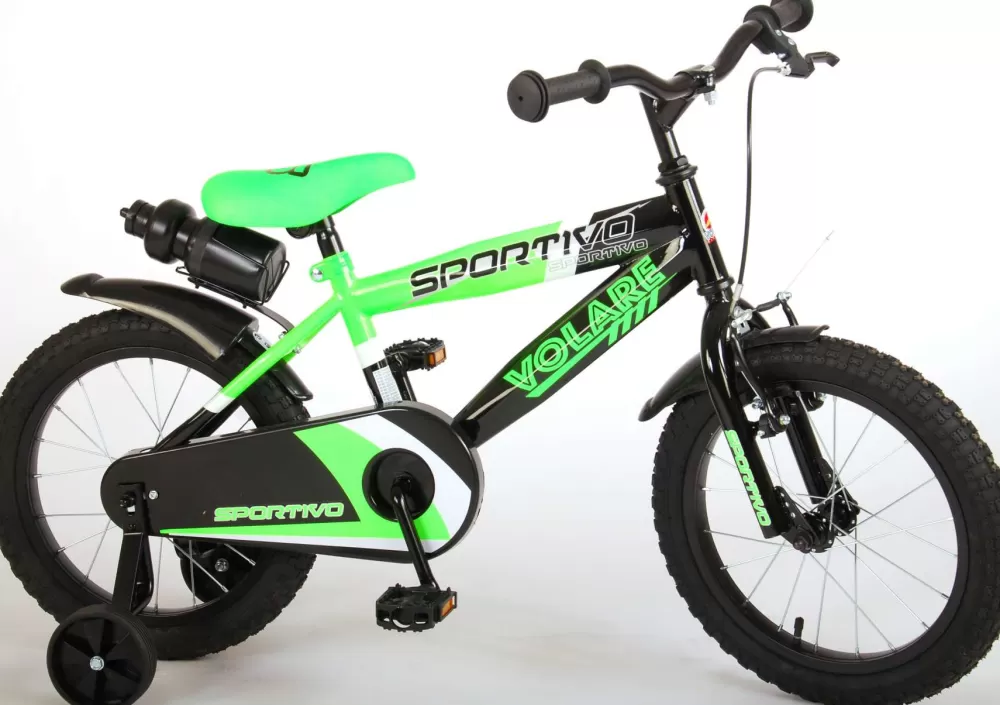 Sportivo 16 Inch 27,5 Cm Jongens Terugtraprem Groen/Zwart^Volare Outlet