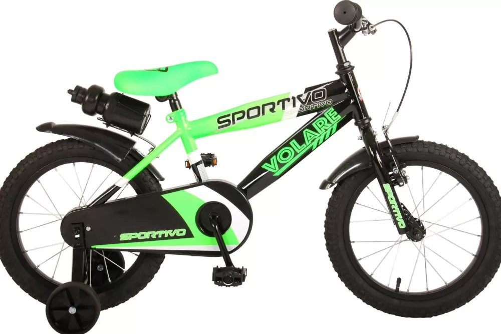Sportivo 16 Inch 27,5 Cm Jongens Terugtraprem Groen/Zwart^Volare Outlet